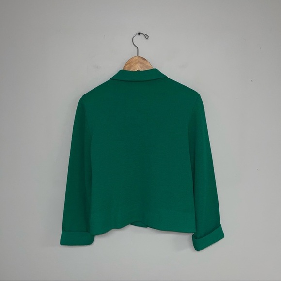 Castleberry Blazer Jacket Women's Size 8 US Emerald Green Navy Wool Vintage - Picture 6 of 11